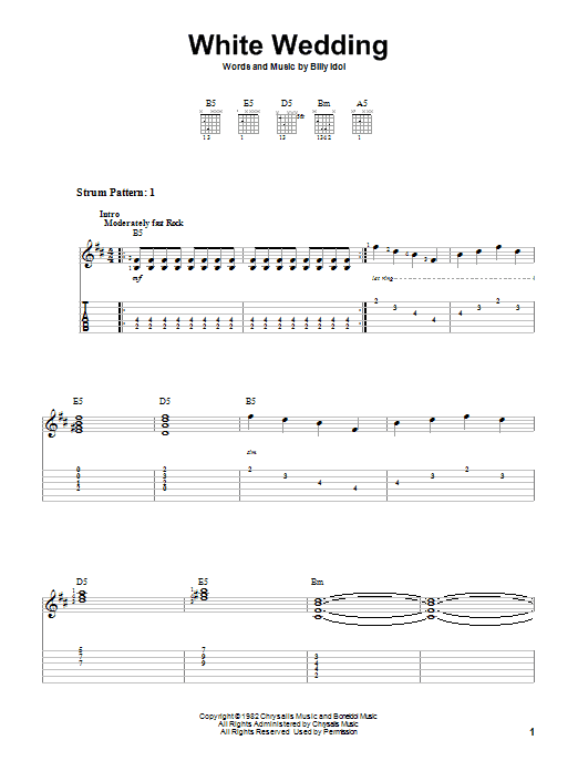 Produktgalerie: Seite 1 von 1 White Wedding, Billy Idol, Gitarre