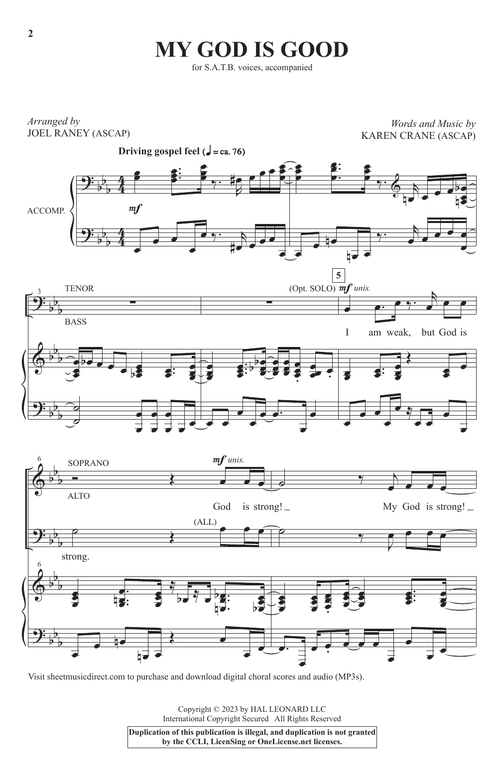 Product picture to: My God Is Good (arr. Joel Raney)