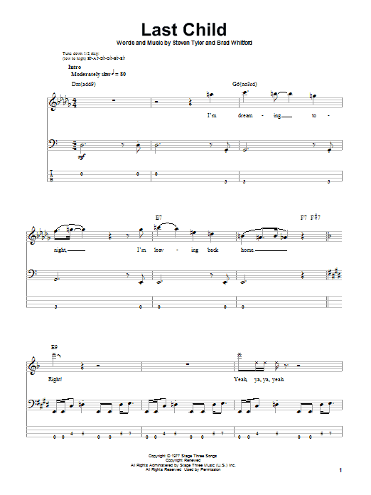 Produktgalerie: Seite 1 von 1 Last Child, Aerosmith, E-Bass