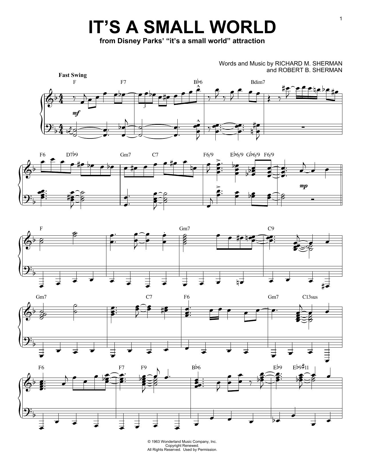 Product gallery: Page 1 of 1 It's A Small World [Jazz version], Sherman Brothers