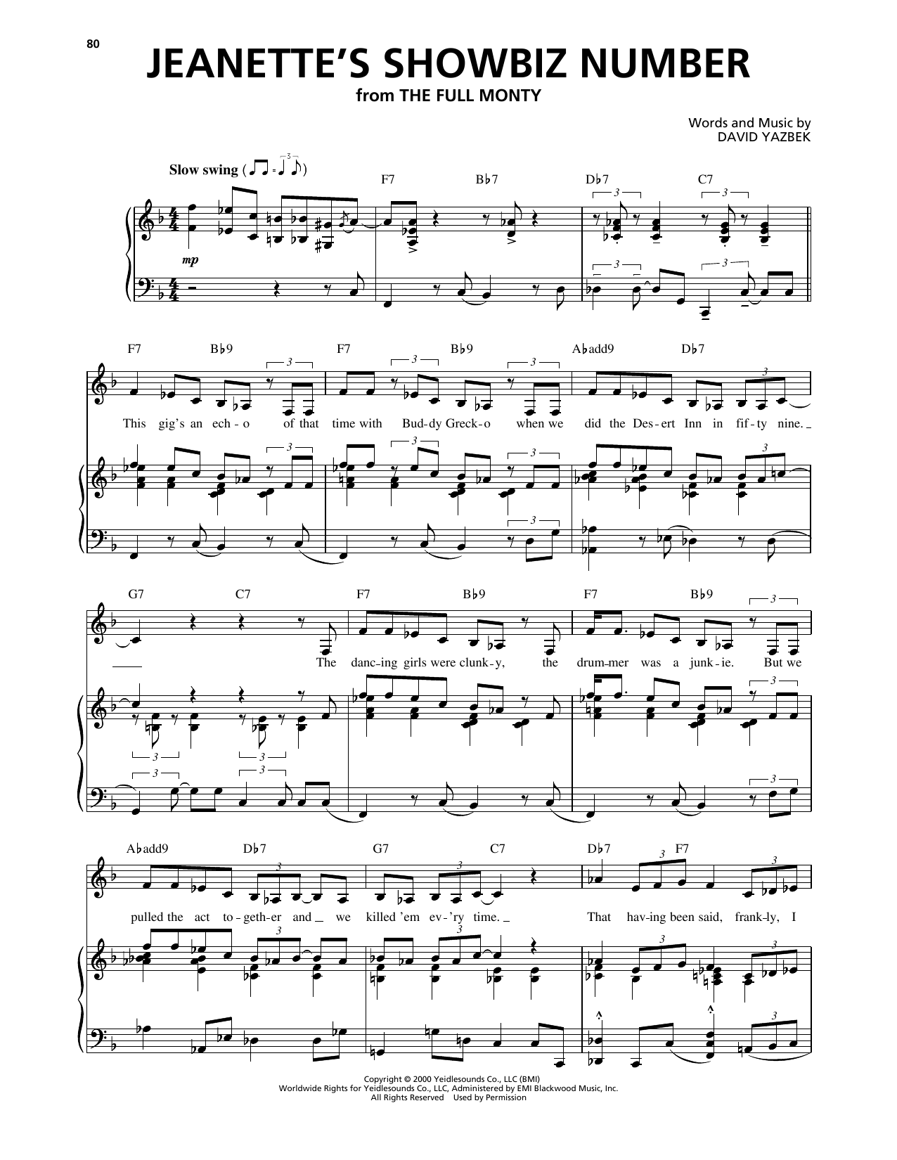 Produktbild zu: Jeanette's Showbiz Number (from The Full Monty)