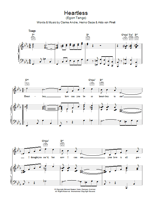 Product gallery: Page 1 of 1 Heartless (Egon Tango), David Whitfield