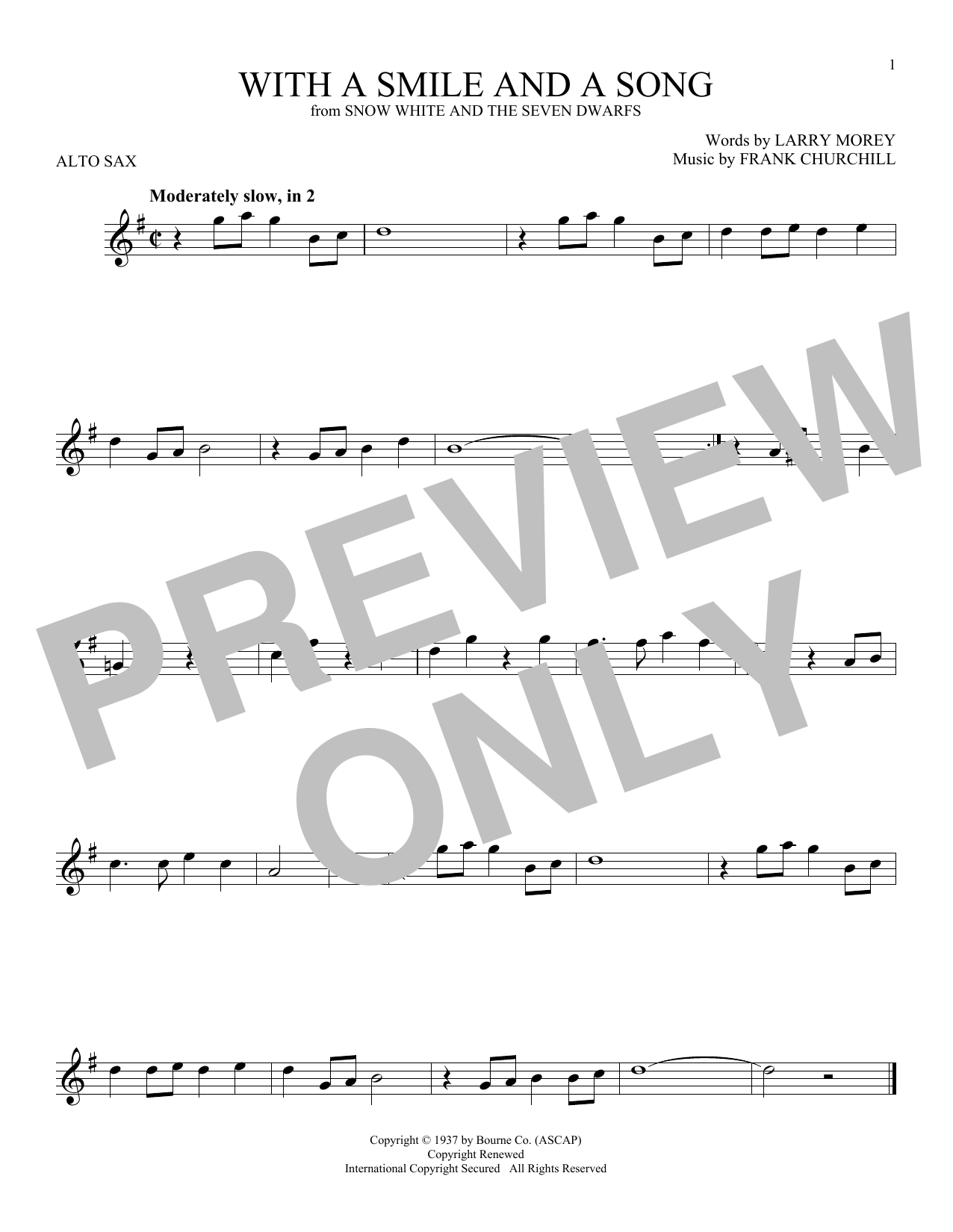 Product gallery: Page 1 of 1 With A Smile And A Song (from Snow White And The Seven Dwarfs), Larry Morey & Frank Churchill