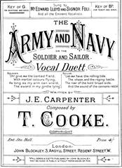 cover: The Army And Navy (Or The Soldier And Sailor), T. Cooke, Gesang, Klavier