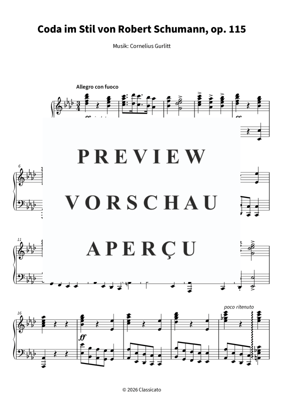 Produktgalerie: Seite 5 von 7 Coda im Schumann-Stil über "Ach du lieber Augustin", , Klavier Solo