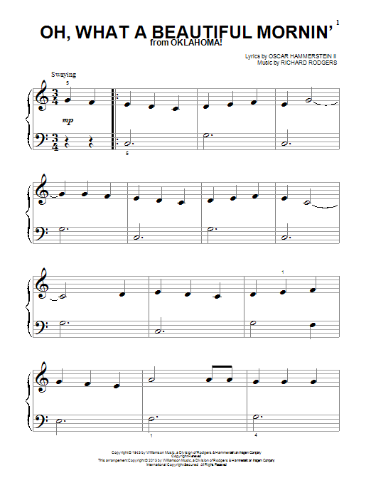 Produktgalerie: Seite 1 von 1 Oh, What A Beautiful Mornin' (from Oklahoma!), Rodgers & Hammerstein, Klavier