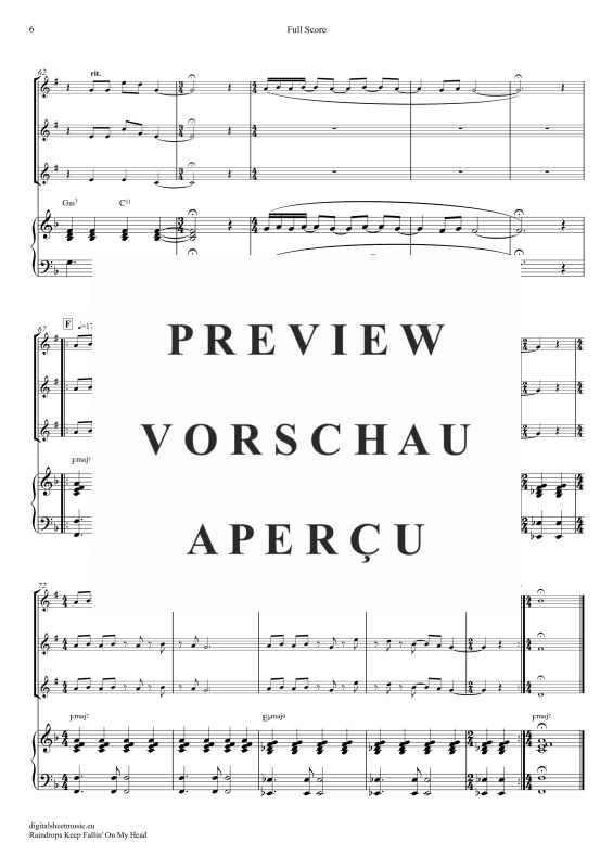 gallery: Raindrops Keep Falling On My Head, Thomas, B. J., (Trompeten Trio + Klavier)