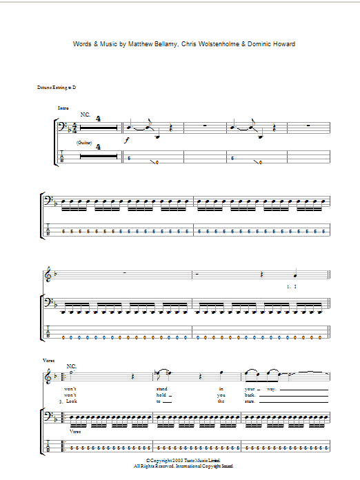 Produktgalerie: Seite 1 von 1 Stockholm Syndrome, Muse, E-Bass