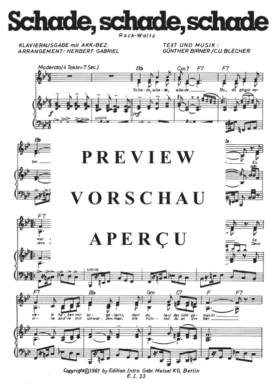 Produktgalerie: Seite 4 von 4 Schade, schade, schade, Malmkvist, 	Siw, Klavier und Gesang
