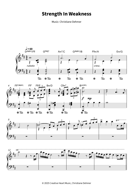 Produktgalerie: Seite 1 von 9 Strength In Weakness, , Klavier Solo