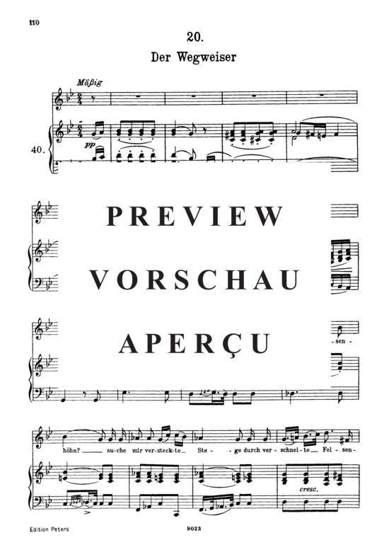 gallery: Der Wegweiser D.911-20 (Winterreise) , ,  (Gesang hoch + Klavier)