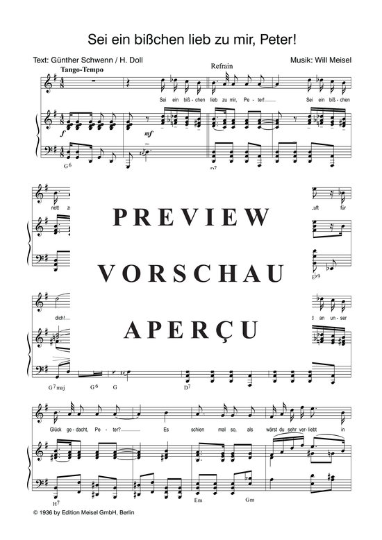 Produktgalerie: Seite 4 von 4 Sei ein bisschen lieb zu mir, Peter, 	, Klavier und Gesang
