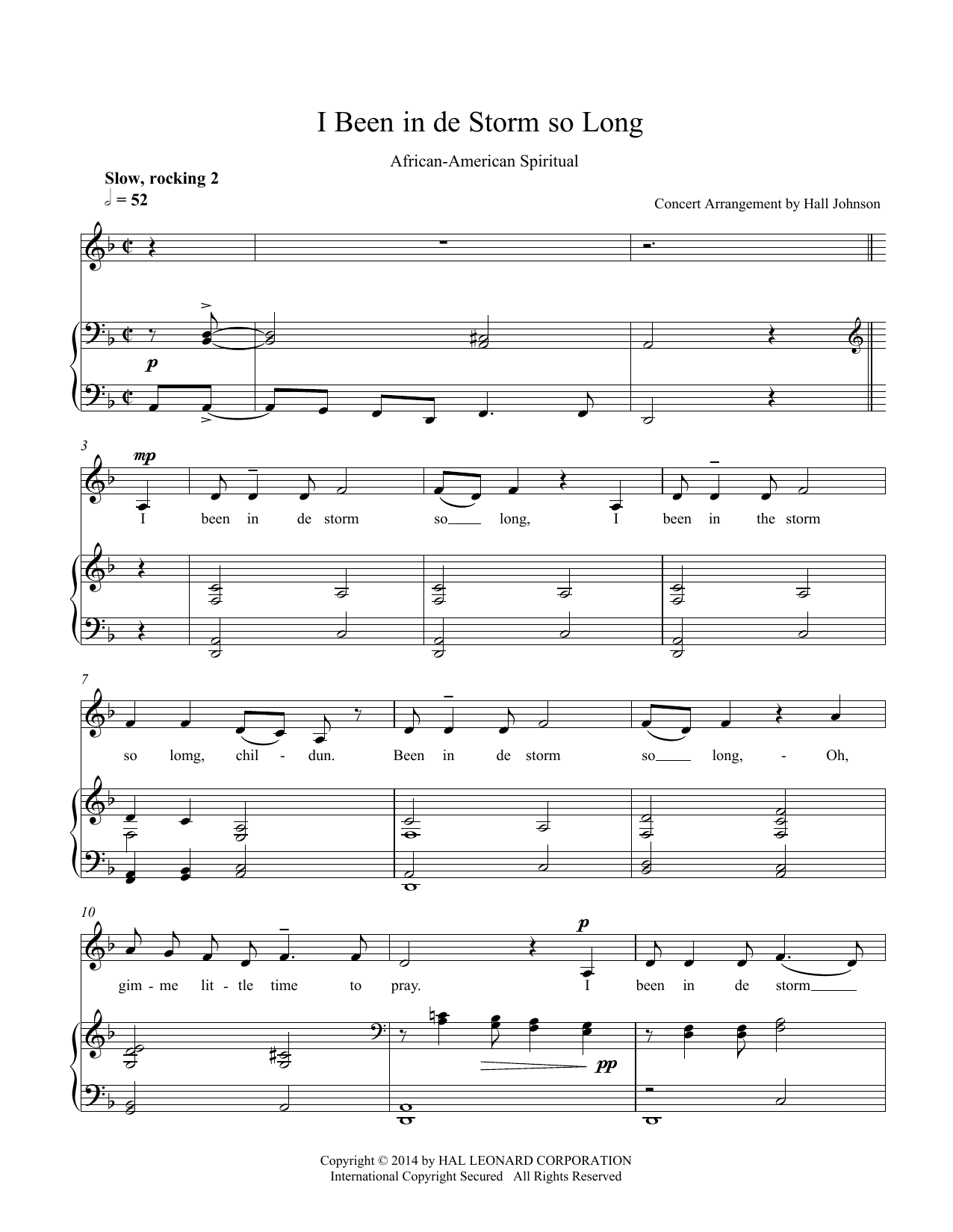 Produktbild zu: I Been in de Storm So Long (D minor)