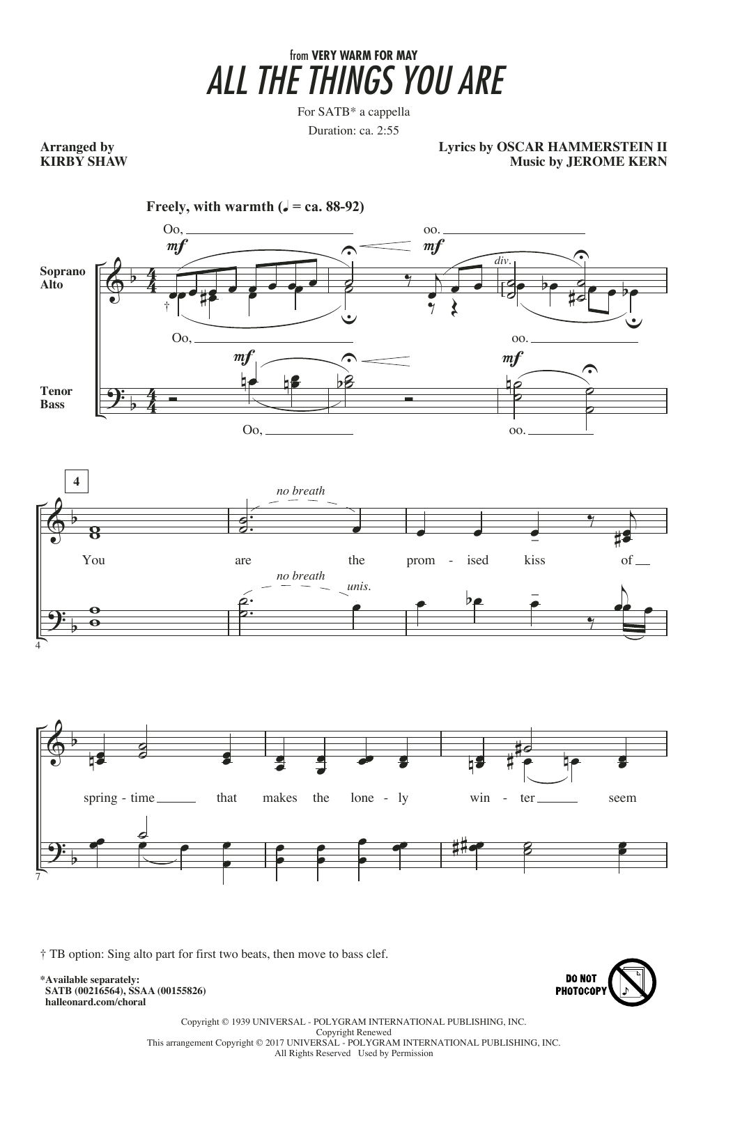Produktbild zu: All The Things You Are (arr. Kirby Shaw)