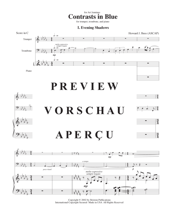 Product gallery: Page 4 of 21 Contrasts in Blue , , (trumpet, trombone and piano)