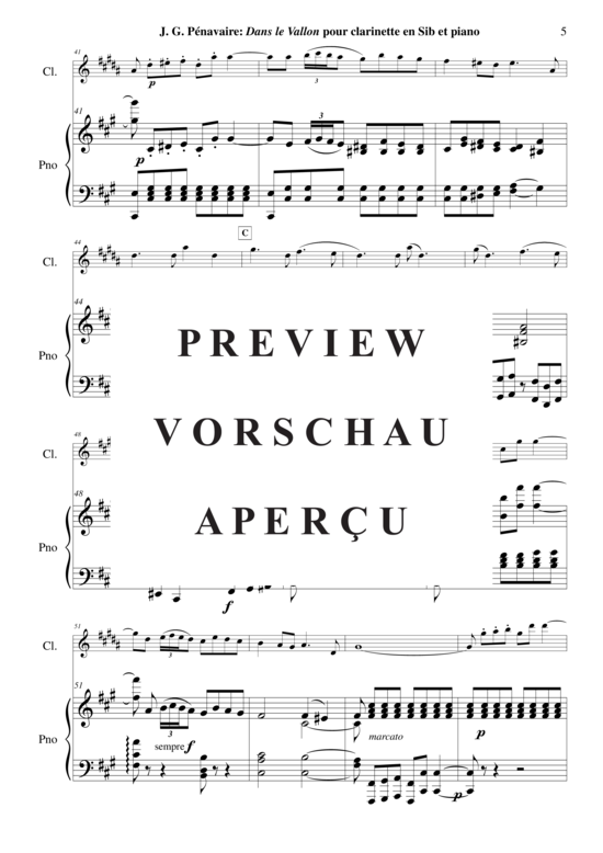 Product gallery: Page 6 of 19 Dans Le Vallon , , (clarinet in Bb + piano)