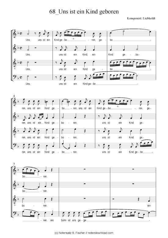 Product picture to: Uns ist ein Kind geboren Liebholdt Weihnachtsmotette über Jes. 9,6