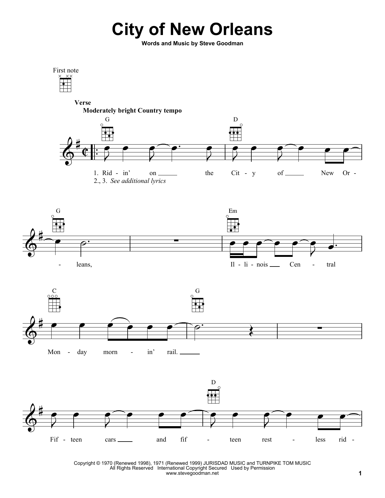 Product gallery: Page 1 of 1 City Of New Orleans, Steve Goodman