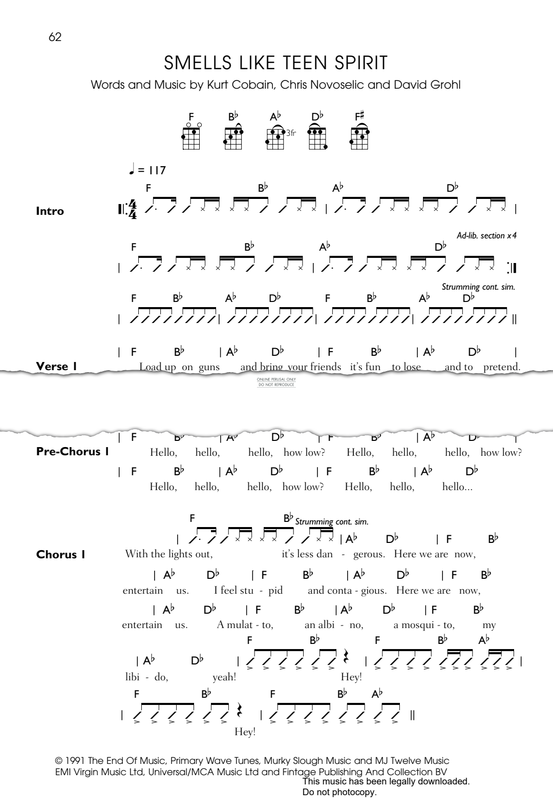 Produktgalerie: Seite 1 von 1 Smells Like Teen Spirit, Nirvana, Ukulele