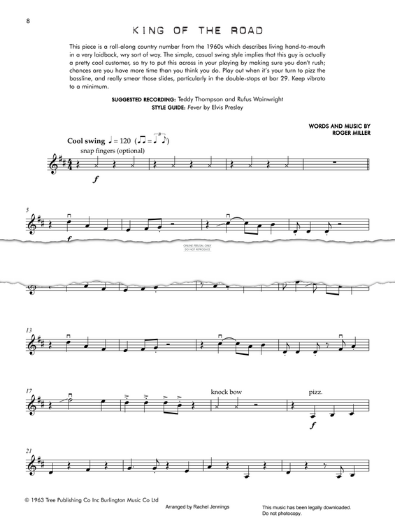 Produktgalerie: Seite 1 von 1 King Of The Road, Roger Miller, Violine