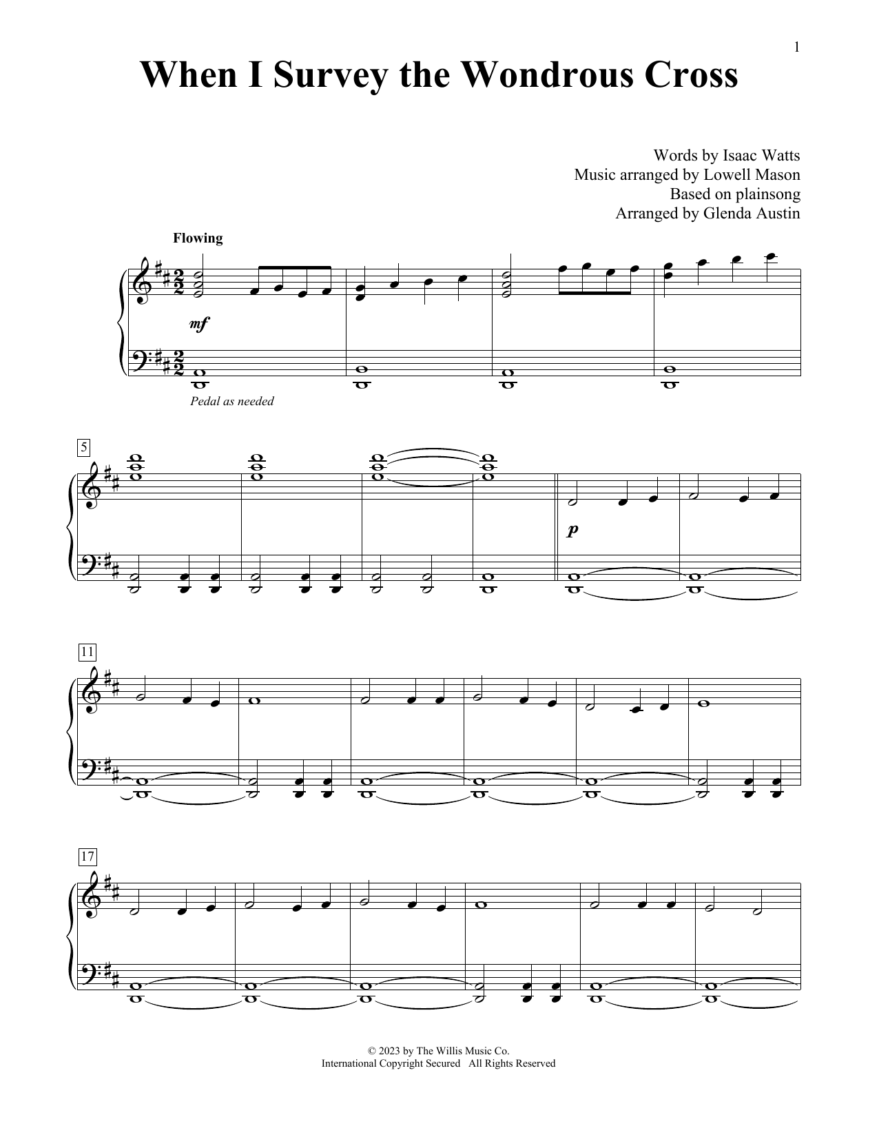 Product picture to: When I Survey The Wondrous Cross (arr. Glenda Austin)
