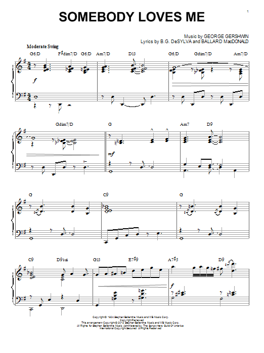 Produktbild zu: Somebody Loves Me [Jazz version] (arr. Brent Edstrom)