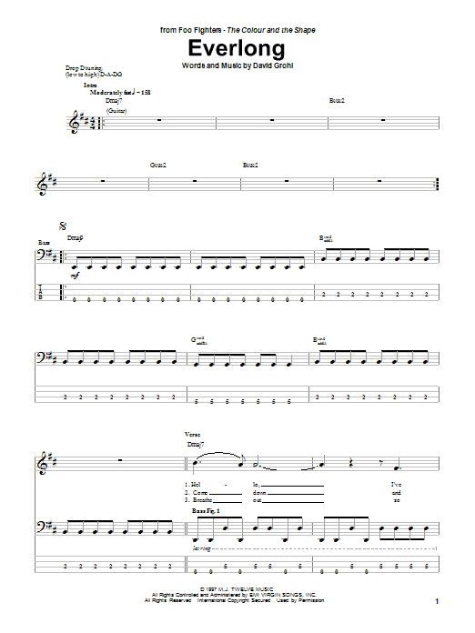Produktgalerie: Seite 1 von 1 Everlong, Foo Fighters, E-Bass