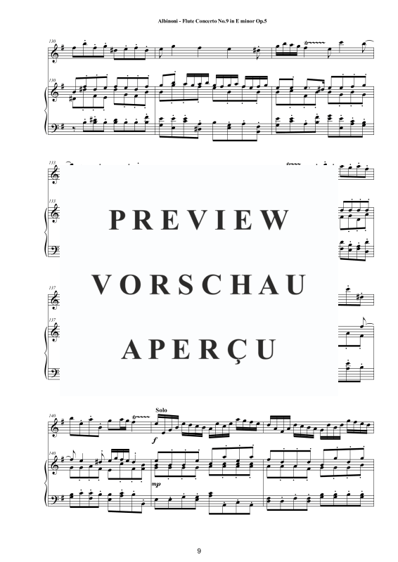 Product gallery: Page 10 of 11 Flute Concerto No.9 in E-Moll Op.5, , Flute and Piano/Harpsichord