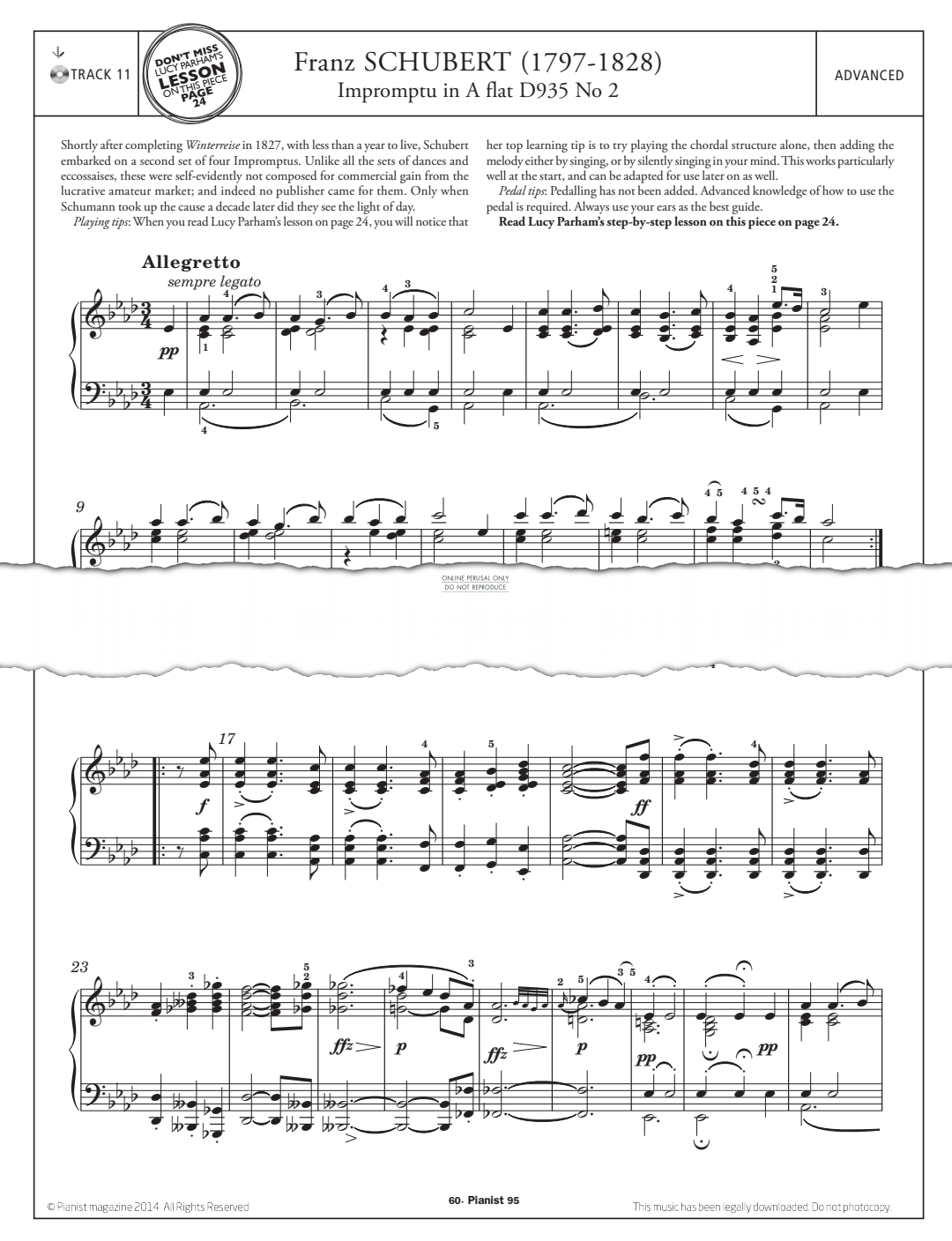 Produktgalerie: Seite 1 von 1 Impromptu in A Flat D935, No.2, Franz Schubert, Klavier