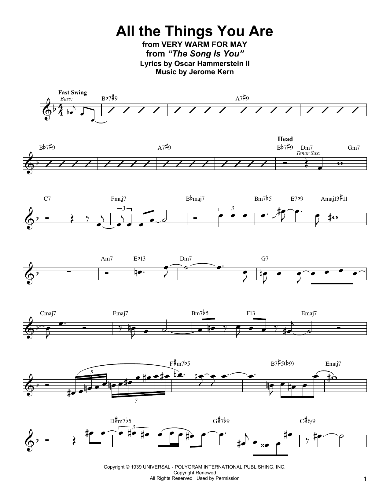 Product gallery: Page 1 of 1 All The Things You Are (from Very Warm For May), Stan Getz