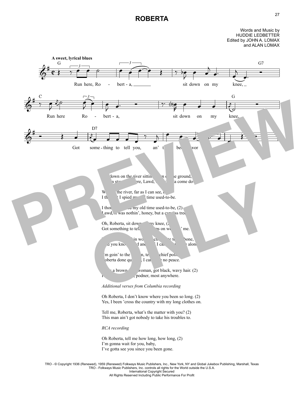 Produktgalerie: Seite 1 von 1 Roberta, Lead Belly, Melodieinstrument