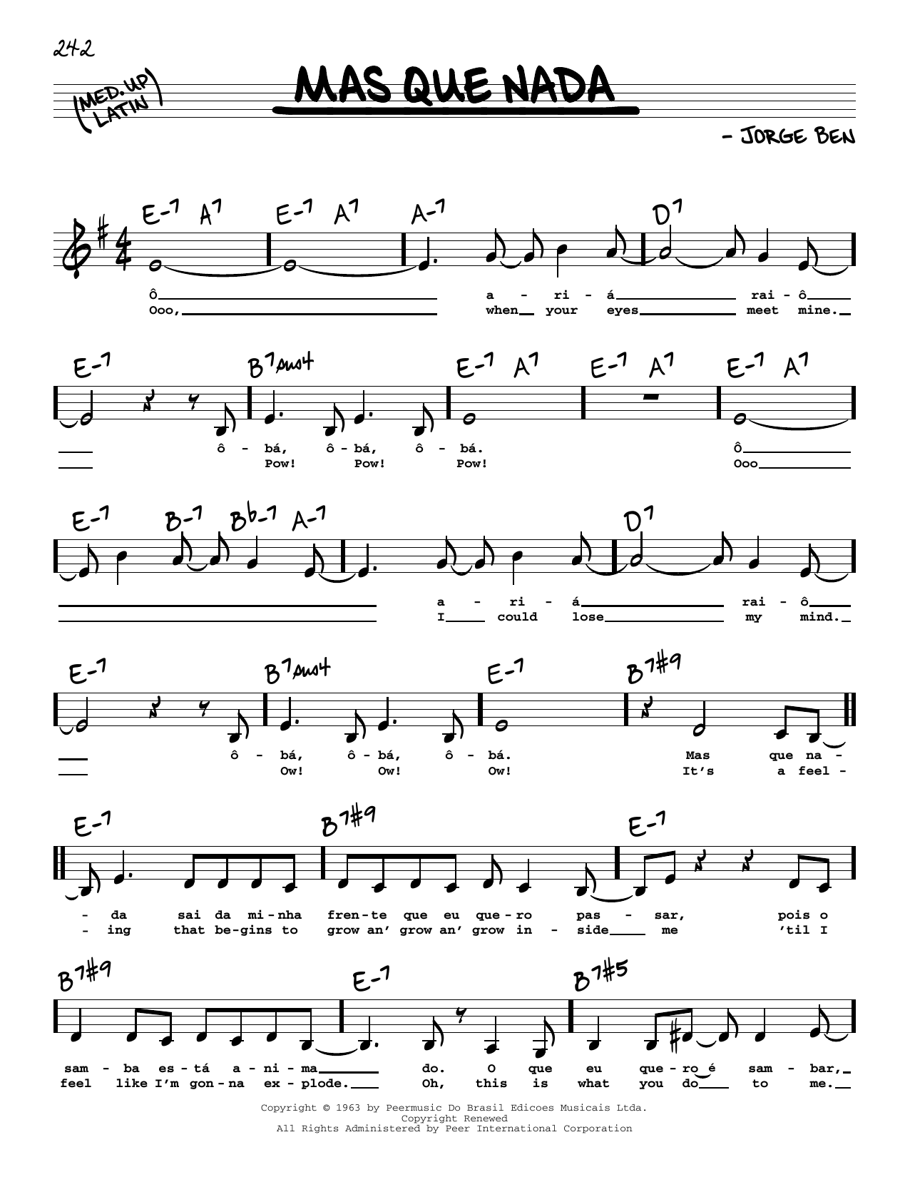 Produktbild zu: Mas Que Nada (Low Voice)