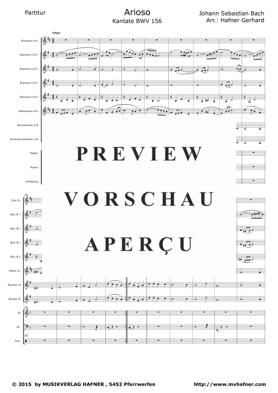 Product gallery: Page 5 of 11 Arioso - Kantate BWV 156, , (clarinet choir)