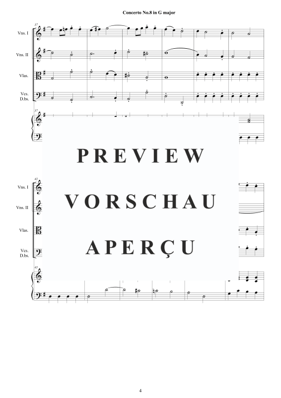 Produktgalerie: Seite 5 von 11 Cembalo Konzert Nr. 8 in G-Dur, , Cembalo und Streichorchester