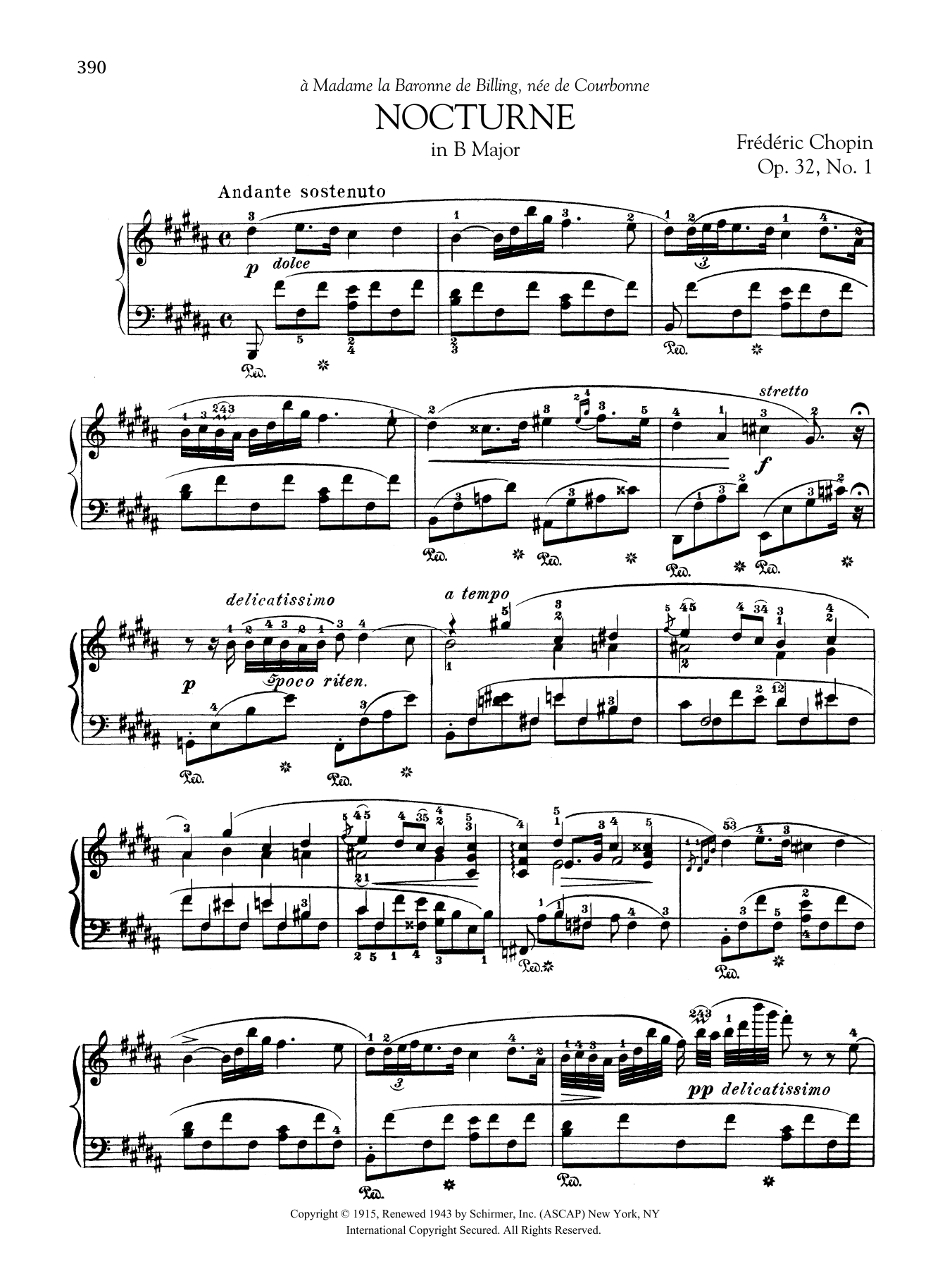 Product gallery: Page 1 of 1 Nocturne in B Major, Op. 32, No. 1, Frédéric Chopin