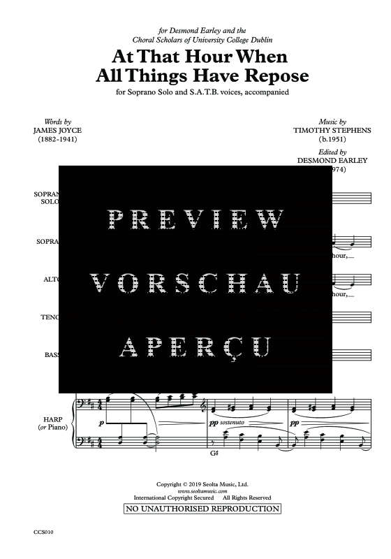 Produktgalerie: Seite 4 von 11 At that hour when all things have repose, , Sopran Solo, Gemischter Chor und Harfe