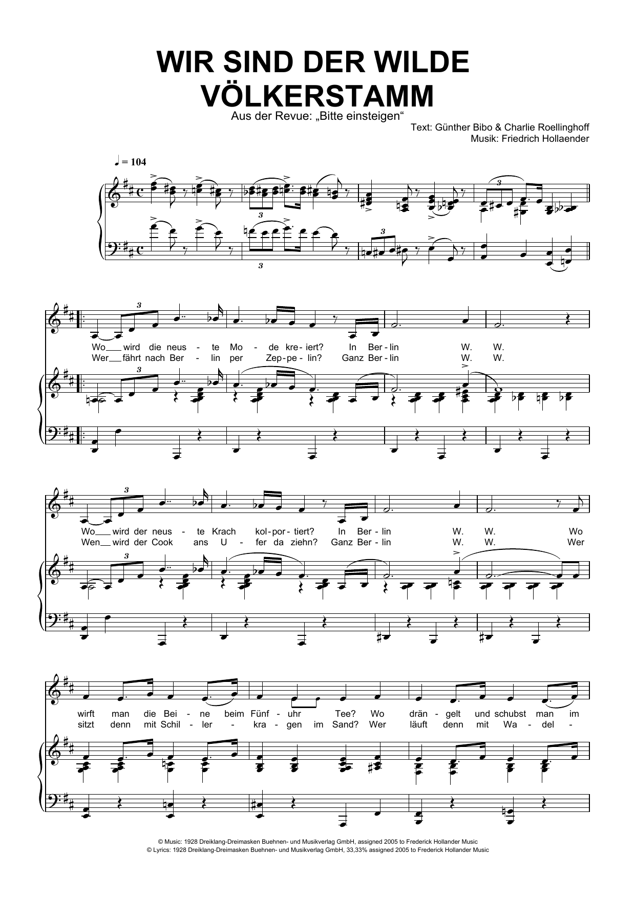 Produktgalerie: Seite 1 von 1 Wir Sind Der Wilde Volkerstamm, Friedrich Hollaender, Gesang, Klavier