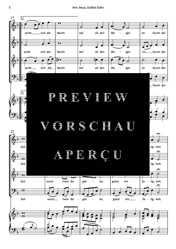 gallery: Ave Jesus, Gottes Sohn, , (mixed choir, soli and strings - piano score)