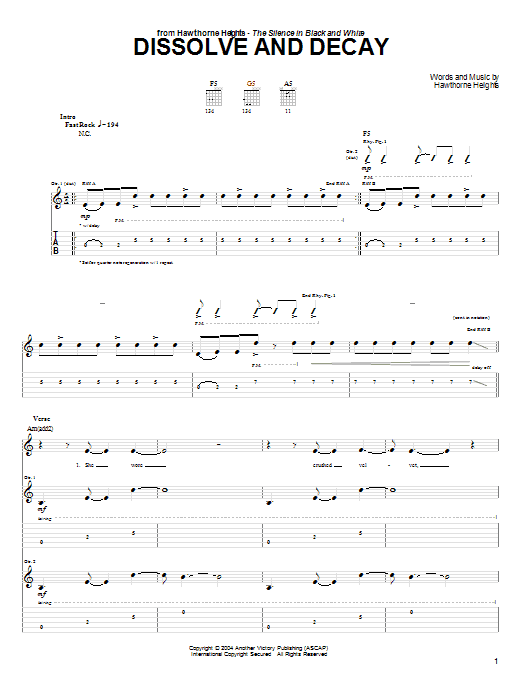 Product gallery: Page 1 of 1 Dissolve And Decay, Hawthorne Heights