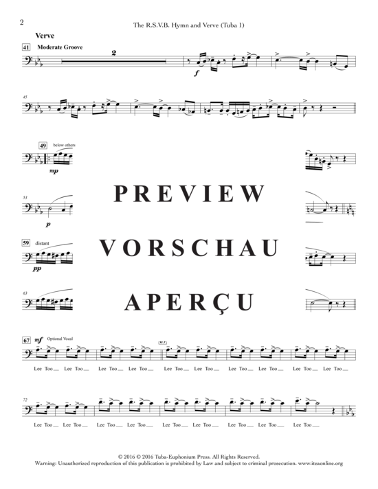 Product gallery: Page 21 of 21 The R.S.V.B Hymn and Verve , , (Tuba Quartett EETT)