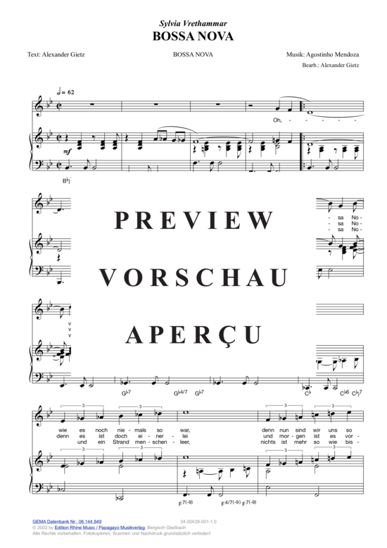 Produktgalerie: Seite 3 von 4 Bossa Nova , Vrethammar, Sylvia, Klavier und Gesang