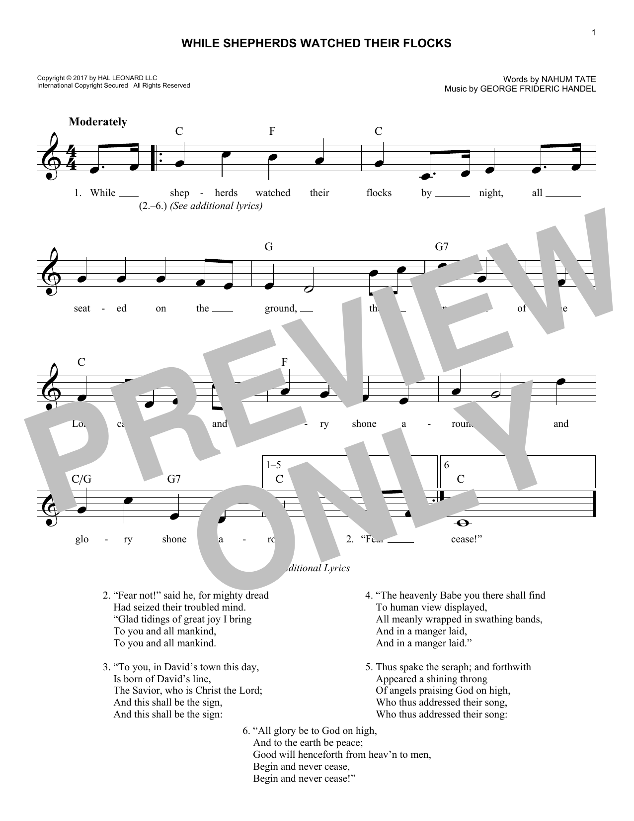 Product gallery: Page 1 of 1 While Shepherds Watched Their Flocks, George Frideric Handel