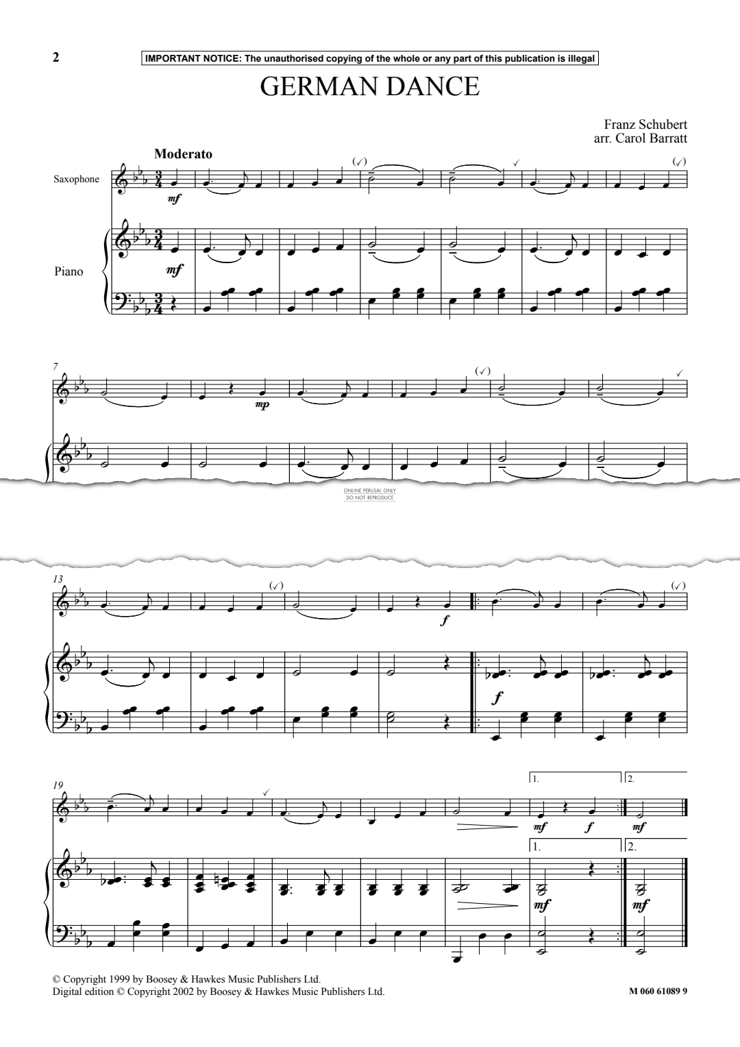 Produktgalerie: Seite 1 von 1 German Dance, Franz Schubert, Saxophon