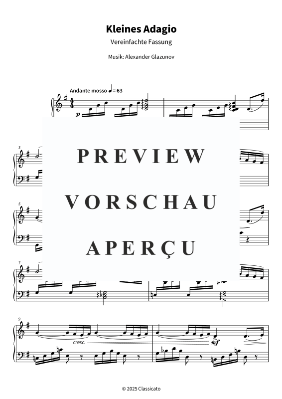 gallery: Kleines Adagio - Vereinfachte Fassung, , (piano solo)