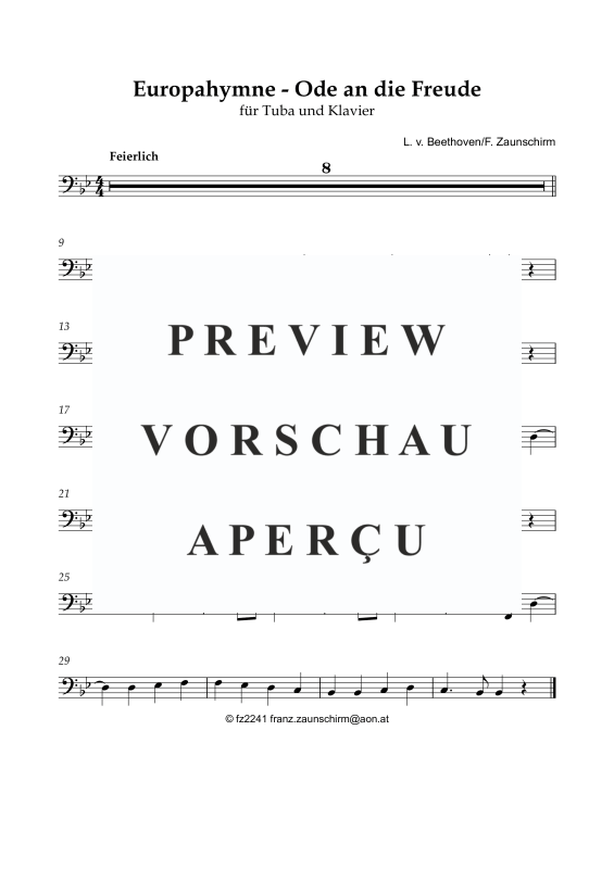 Product gallery: Page 5 of 10 Europahymne - Ode an die Freude, , Tuba and Piano