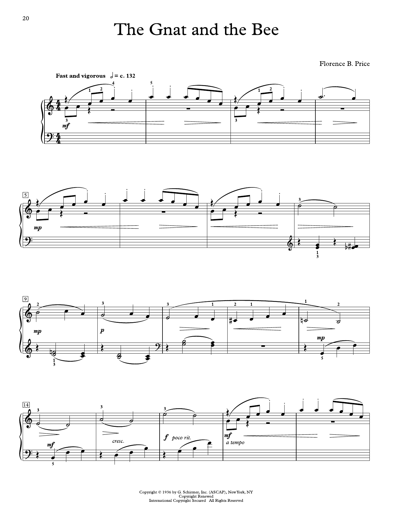 Produktgalerie: Seite 1 von 1 The Gnat And The Bee, Florence Price, Klavier