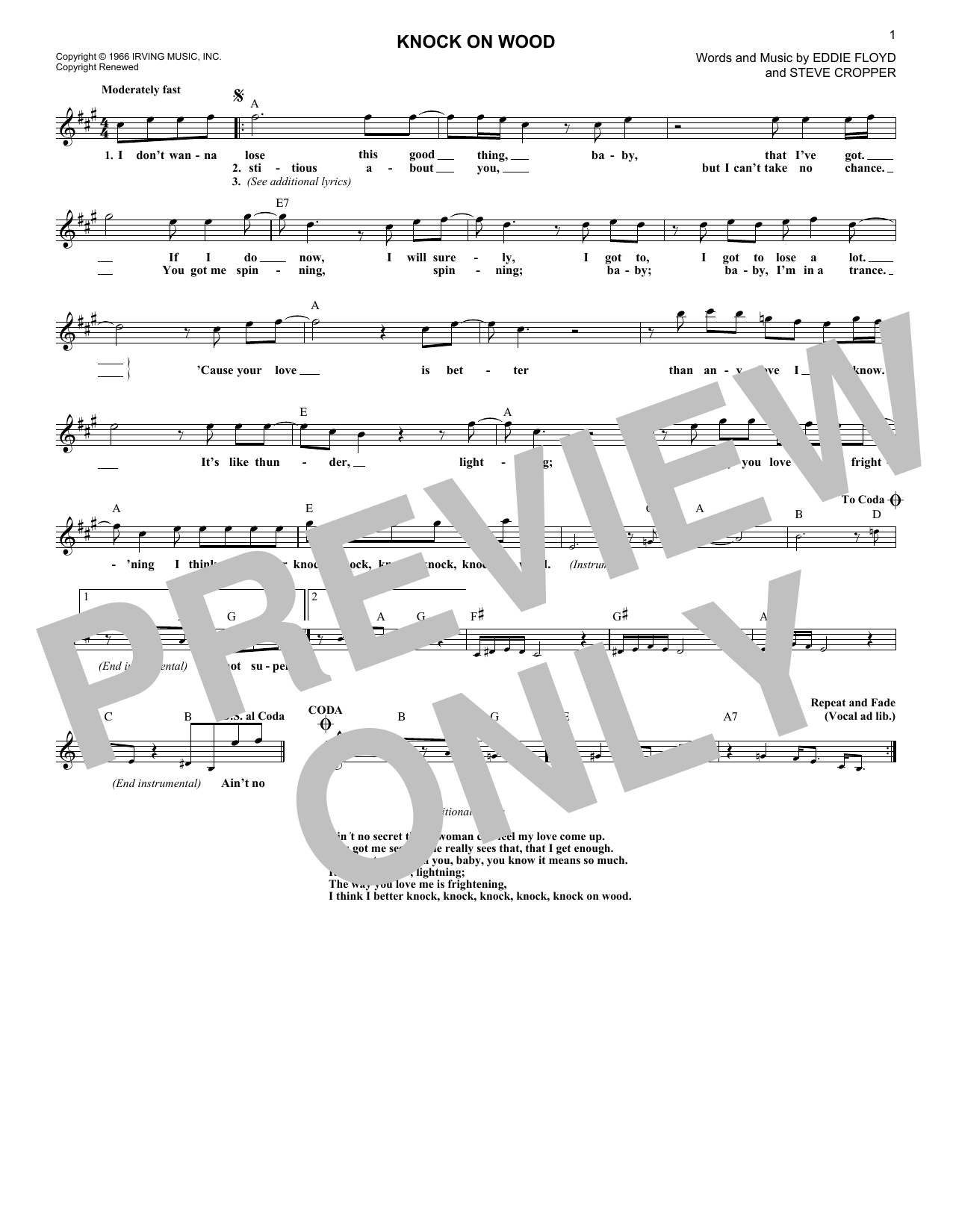 Produktgalerie: Seite 1 von 1 Knock On Wood, Otis Redding, Melodieinstrument