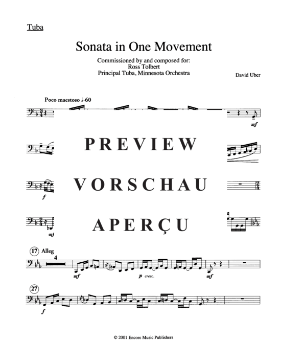Product gallery: Page 9 of 11 Sonata in One Movement , , (tuba + piano)