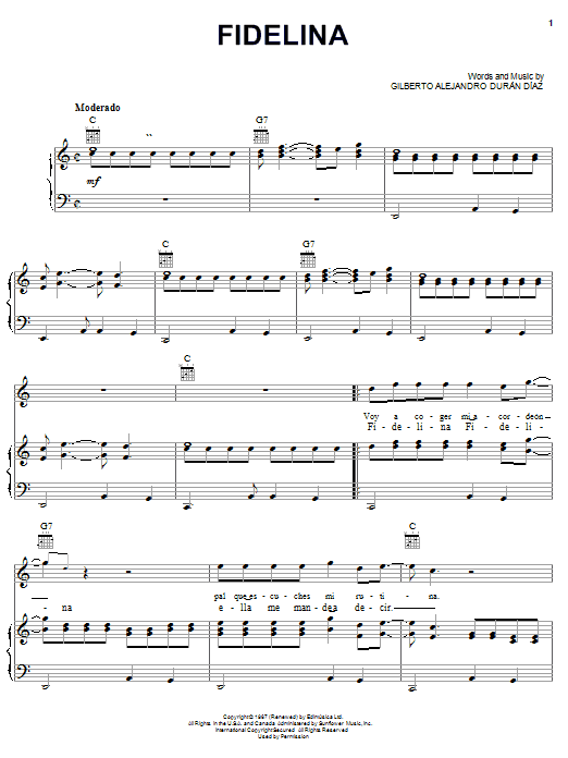 Produktgalerie: Seite 1 von 1 Fidelina, Gilberto Alejandro Duran Diaz, Gesang, Gitarre, Klavier