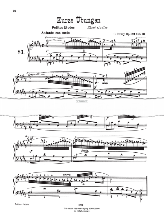 Produktgalerie: Seite 1 von 1 Study (Op. 821, No.83), Carl Czerny, Klavier